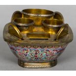 A Chinese porcelain bowl Decorated with lotus strapwork and with French silver gilt mounts with