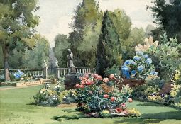 CYRIL FROST (20th century) British Garden Scene Watercolour Signed and dated 1929 36 x 25 cm,