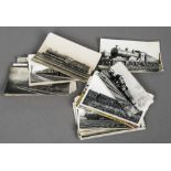 A collection of various photographs and postcards Each pertaining to railways, various sizes.