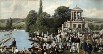 Henley Regatta Coloured print 102 x 55 cm,