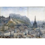 F S FULLAGAR (20th century) British View of Edinburgh Castle Watercolour Signed 33 x 23.