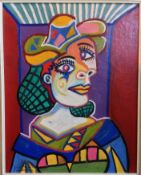 After PABLO PICASSO (1881-1973) Spanish Cubist Portrait Oil on canvas Bears signature 39.5 x 49.