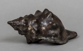 A bronze model of conch shell 19 cm long.