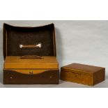 A leather case by J G Vickery, London With Bramah lock, carrying handle and outer canvas sleeve,