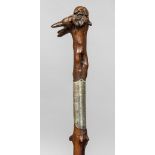 An Edwardian silver mounted walking stick,