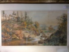 *AR SIR JAMES CAW (1864-1950) Scottish River Landscape Watercolour Signed 65.