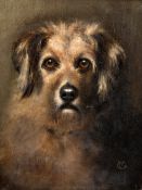 Attributed GEORGE MANSON (1850-1876) British Dog Portrait Oil on canvas Signed with monogram 24.