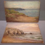 JOSEPH DIXON CLARK (1849-1944) British A quantity of seascape studies Oils on board Two signed The