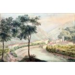 ITALIAN SCHOOL (19th century) Italianate River Landscapes Watercolours 32 x 21 cm,