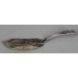 A George IV silver fish slice, hallmarked London 1821,