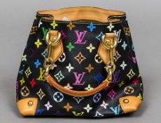 A Louis Vuitton multi-coloured monogrammed handbag 28 cm wide.