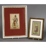 An antique Indo-Persian miniature portrait of a nobleman Watercolour on laid paper;