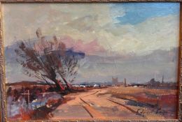 After EDWARD BRIAN SEAGO (1910-1974) British Country Landscape Oil on board Bears signature 40 x 27