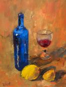 *AR ROBERT INNES (born 1964) British The Blue Bottle Oil o board Signed, inscribed to verso 29.