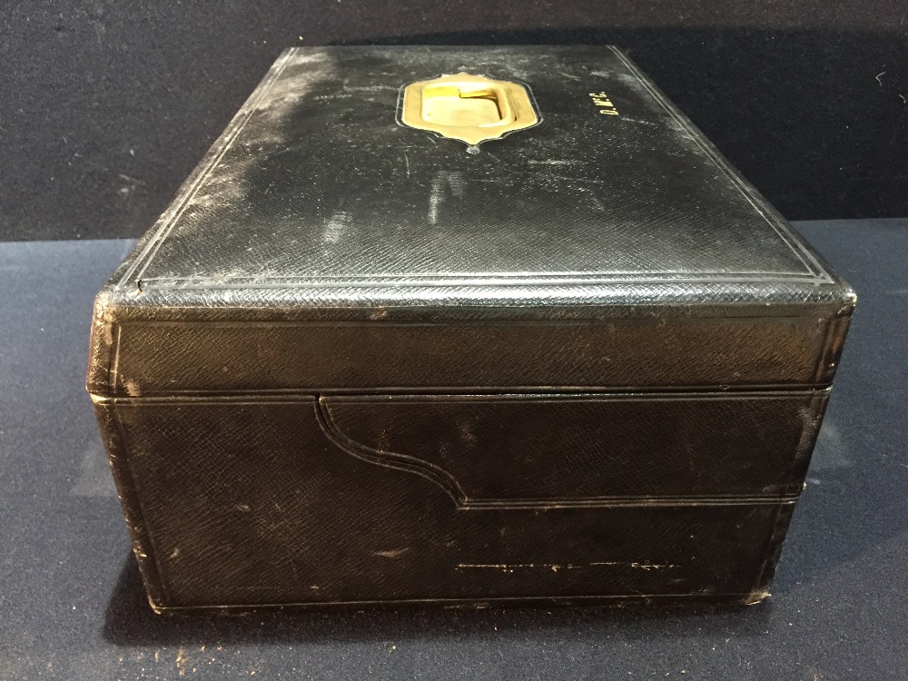 A Victorian leather stationery box by Needs & Co. - Image 9 of 15