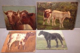JOSEPH DIXON CLARK (1849-1944) British A quantity of animal studies, comprising: calves, cows,