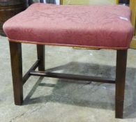 A 19th century oak framed upholstered stool