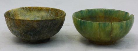 Two jade bowls
