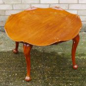 A mahogany coffee table