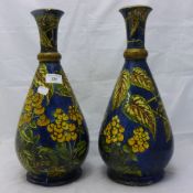 A pair of Victorian Doulton Lambeth faience vases