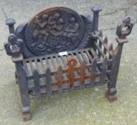 A small cast iron fire grate