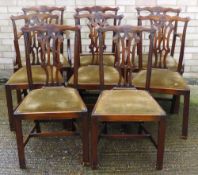 A set of eight 19th century style mahogany dining chairs