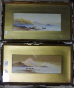 A pair of Scottish Loch scene watercolours, signed T.