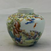 A small coloured Chinese porcelain vase