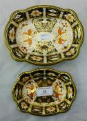 Two Royal Crown Derby dishes decorated in the Imari palette