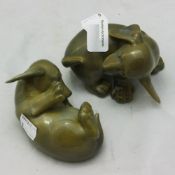 Two Royal Copenhagen figures of playful puppies