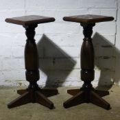 A pair of oak and beech stands