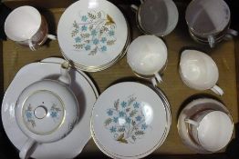 A Tuscan china blue star pattern tea set