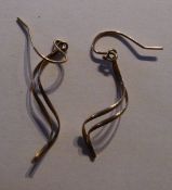 A pair of 9 ct gold earrings