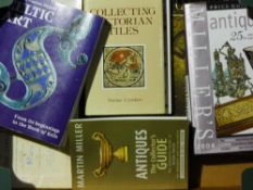 A quantity of reference books, antiques, coins,