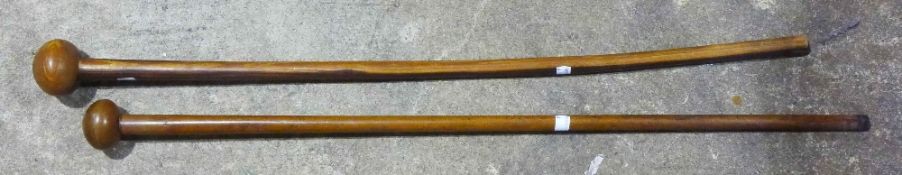 Two large knobkerries,