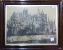 A vintage photograph of Ely Cathedral and two prints