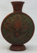 A Chinese red ground vase