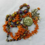 A quantity of jewellery, including coral,