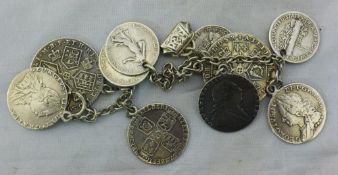 A silver bracelet with Georgian silver coins