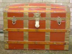 A domed top painted trunk