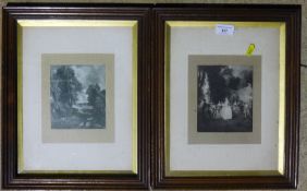 Two prints one depicting Watteau's,