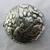 An 18th century embossed unmarked silver pocket watch case