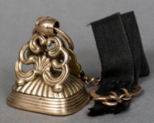 A large 19th century unmarked gold fob seal With uncarved Cornelian matrix. 3.5 cm high.