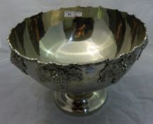 A large silver plated punch bowl