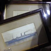 A box of various pictures and shipping photographs etc