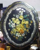 A Victorian inlaid papier mache table top