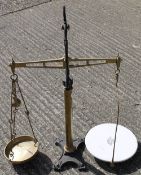 A set of Victorian Hunt & Co brass and cast iron shop scales