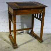 A Victorian oak students desk