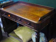 A Victorian mahogany galleried two draw side table