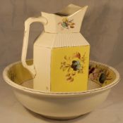 A ceramic wash jug and bowl